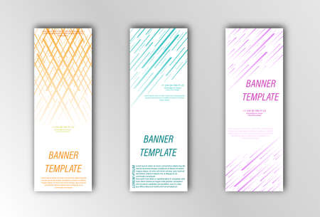 Abstract vector banner template. Illustration for the design of banners, posters, cards and visual content. Flat designのイラスト素材