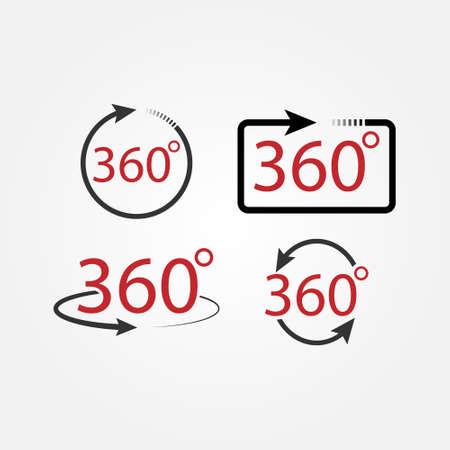 Set of 360-degree icons for service, service, sites and applications. Simple designのイラスト素材