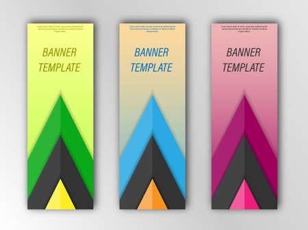 Abstract vector banner template. Illustration for the design of banners, posters, cards and visual content. Flat designのイラスト素材