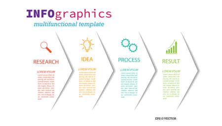 Infographics. Vector template with pictograms for business and finance flowcharts, websites, banners and presentations. Flat styleのイラスト素材