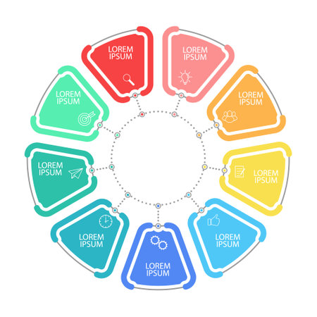 Infographics. Vector template with pictograms for business and finance flowcharts, websites, banners and presentations. Flat styleのイラスト素材