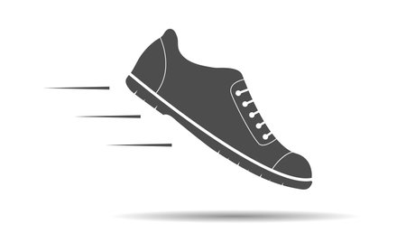 Shoes icon, silhouette isolated on white background, flat modern design. Stock illustrationのイラスト素材