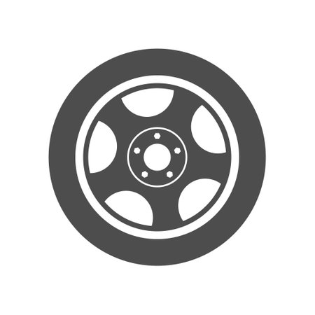 wheel. Simple vector icon isolated on a white background. Flat styleのイラスト素材