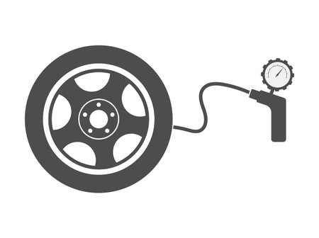 Wheel swap. Simple vector icon isolated on a white background. Flat styleのイラスト素材