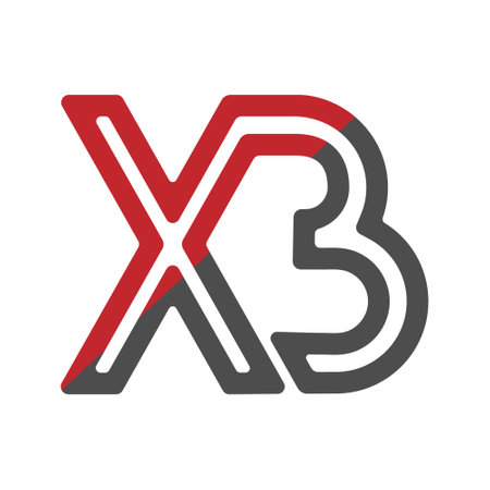 Stylized lowercase letters X and B, connected by a single line for logo, monogram and creative design. Vector illustration isolated on a white background.のイラスト素材