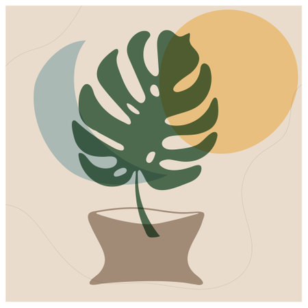 Abstract art of flower design. A minimalist linear style for prints, paintings, banners, covers, interiors, and textiles.のイラスト素材