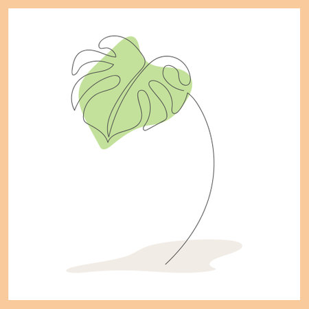 Abstract art of flower design. A minimalist linear style for prints, paintings, banners, covers, interiors, and textiles.のイラスト素材