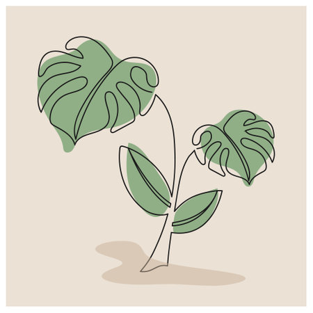 Abstract art of flower design. A minimalist linear style for prints, paintings, banners, covers, interiors, and textiles.のイラスト素材