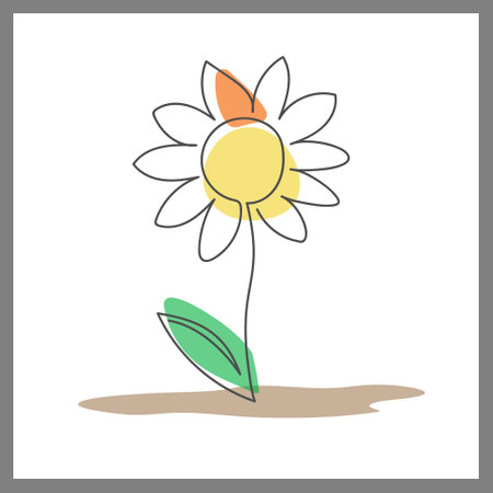 Abstract art of flower design. A minimalist linear style for prints, paintings, banners, covers, interiors, and textiles.のイラスト素材