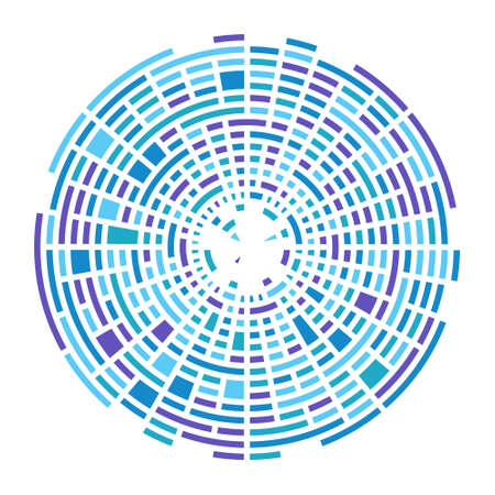 Multi-colored abstract circle divided into colored sectors. Vector illustration for thematic design. Flat designのイラスト素材