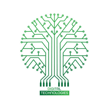 Digital technology logo. Vector for websites and applications. Flat styleのイラスト素材