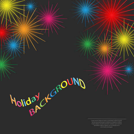 Festive background with fireworks for decoration of greetings, banners, posters, posters, postcards and thematic designs. Vector illustration.のイラスト素材