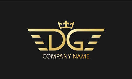 Stylized letters D and G for logo design. Vector illustration, flat style.のイラスト素材