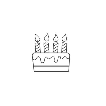 Birthday cake. An empty polygon. Vector illustration isolated on a white background. Flat style