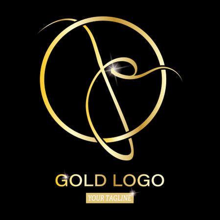 Lowercase letter P in a round frame. Vector template for  label sticker or brand. Flat design.のイラスト素材