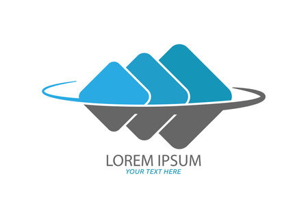 Editable template for company logo, emblem or brand. Simple vector image with geometric square isolated on white background. Flat design.のイラスト素材