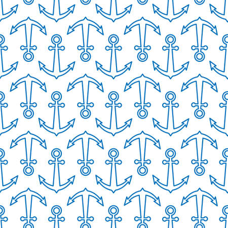 Anchor. Seamless pattern for simple backgrounds, textures, and packaging. Flat design.のイラスト素材
