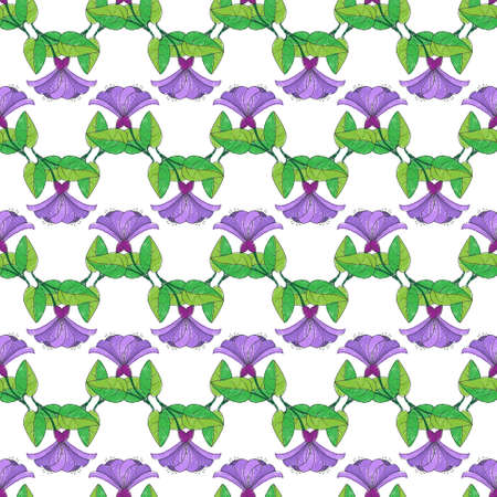 Flowers. Seamless pattern for simple backgrounds, textures, and packaging. Flat design.の写真素材