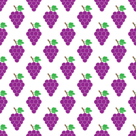 Grape. Seamless pattern for texture, textiles, packaging, and simple backgrounds. Flat style.のイラスト素材