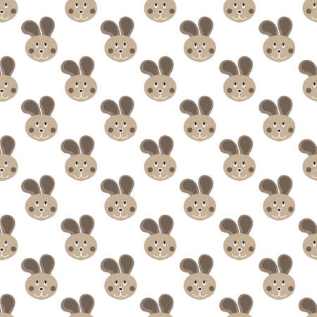 Cartoon character of a hare. Seamless pattern for texture, textiles, packaging, and simple backgrounds. Flat style.のイラスト素材