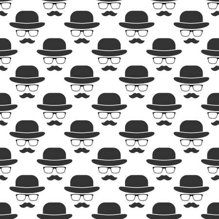 gentleman. Seamless pattern for texture, textiles, packaging, and simple backgrounds. Flat style.のイラスト素材