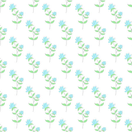 Floral seamless pattern for textures, textiles, packaging and simple backgrounds. Flat style.のイラスト素材