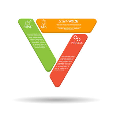 Infographic template with visual icons. 3 stages of business, training, marketing or financial success. Vector illustrationのイラスト素材