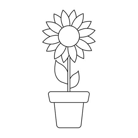 Contour silhouette of a flower. Vector illustration for coloring books, scrapbooking, and creative design. Flat style.のイラスト素材