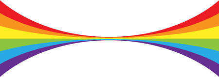 wide line narrows towards the center. Curly line in the colors of the LGBT flag for posters, banners and creative design. Simple Styleのイラスト素材