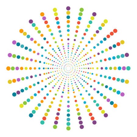 circle of multi-colored dots of different diameters for creative design. Simple Styleのイラスト素材