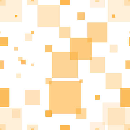 Seamless geometric pattern of squares of different transparency in orange shades. Illustration for textures, textiles and simple backgrounds. Flat design.のイラスト素材