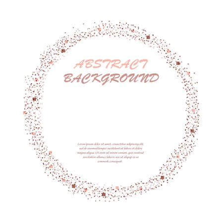 Abstract background in the form of a circle with square confetti for a greeting banner, postcard, poster, for creative design. Simple style.のイラスト素材