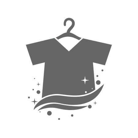 template for a laundry or dry cleaning logo. Blank for a logo, brand, label. Flat styleのイラスト素材