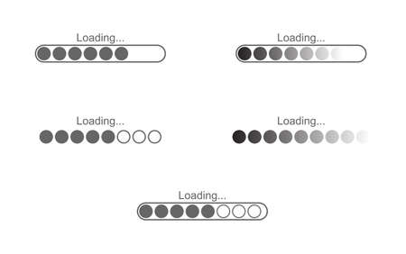 A set of vector icons for the loading bar. Flat styleのイラスト素材