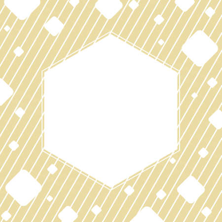 Background with a hexagon in the center for text, photography or illustration, and squares for congratulations, cards, banners and creative designs. Flat styleのイラスト素材