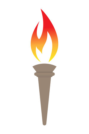 Colored torch icon. Vector image for logos, websites, applications and thematic design, flat style.のイラスト素材