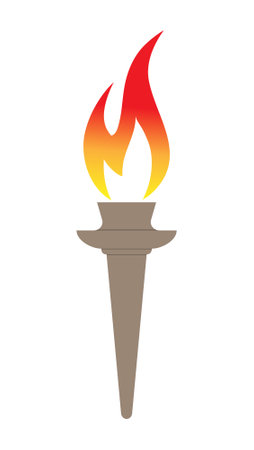 Colored torch icon. Vector image for logos, websites, applications and thematic design, flat style.のイラスト素材
