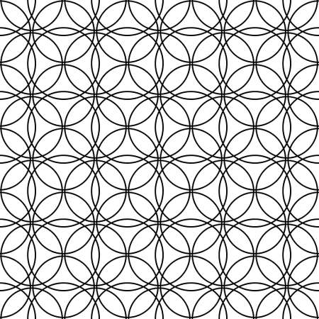 seamless geometric linear pattern creates intersecting circles. An ornament for texture, textiles and simple backgrounds. Flat style.のイラスト素材