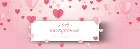 Love background. Hearts on a white background for greeting cards and greetings. Vector illustration.のイラスト素材