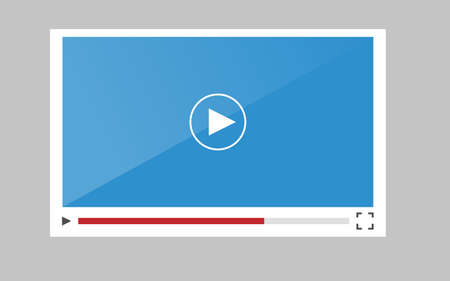 Video player for mobile applications and websites. Flat vector illustration template.のイラスト素材
