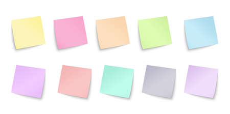 set of self-adhesive colored sheets for writing. Flat style