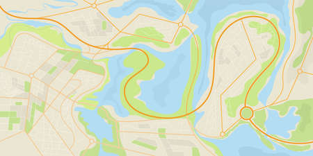 Abstract map of the area. A map of an arbitrary area. Flat style.