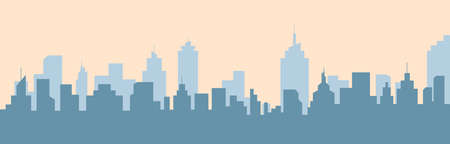 silhouette of a modern city. Urban landscape. Flat style.のイラスト素材
