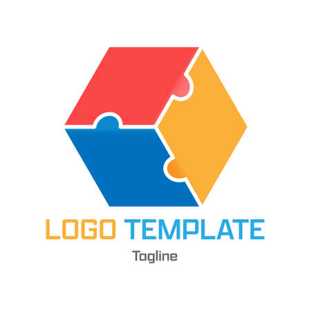 three-dimensional cube template for a logo, sticker or brand of a business, company or corporation. Flat styleのイラスト素材