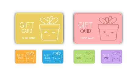 gift card for a store or business. A gift to the buyer for loyalty. Flat styleのイラスト素材