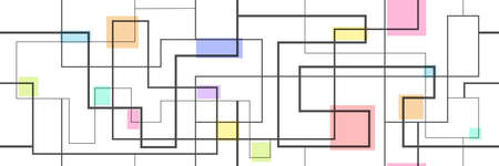 Seamless linear vector pattern with colored squares for textures, textiles, simple backgrounds,...