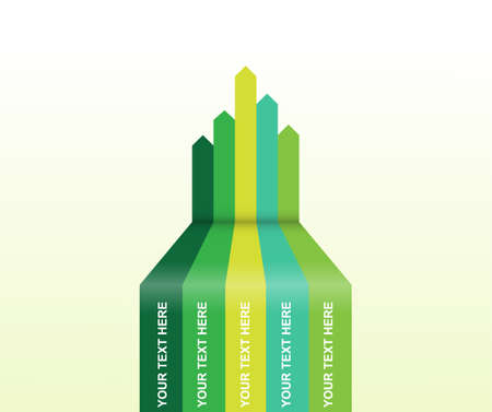 Arrows of infographics. Colored arrows of different lengths for visualizing progress, strategy plan and business concept. Flat designのイラスト素材