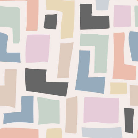 seamless geometric pattern with abstract shapes for texture, textiles, banners and creative design. Flat style.のイラスト素材