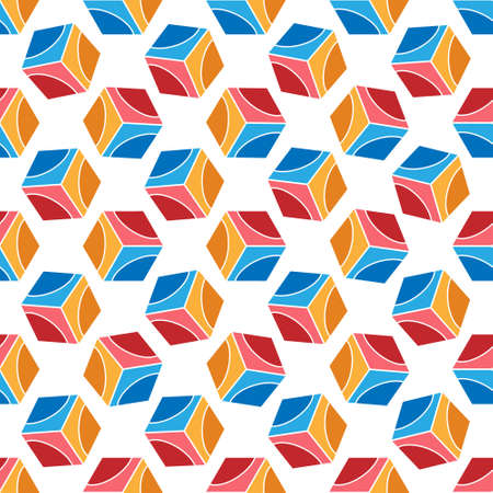 seamless pattern of cubes for texture, textiles and simple backgrounds. Flat styleのイラスト素材
