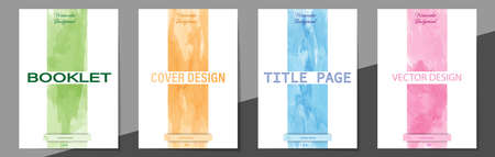 set of vector covers in watercolor style. A set of templates for banners, posters or brochures. Vector scalable illustrationのイラスト素材